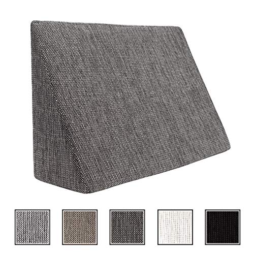 Cojín de cuña para Sala de Estar y Dormitorio, cojín de Lectura, cojín Relax, Respaldo, Almohada de Vientre // Cojín de cuña para acostarse y Sentarse (5 Colores para Elegir) (Gris)