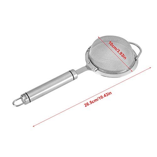 Colador Fino de Malla de Acero Inoxidable Colador de Cocina Filtro de Cocina para Huevo Té Arroz Jugo 26.5cm / 10.4 Pulgadas Diámetro 10cm / 3.9 Pulgadas