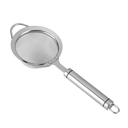 Colador Fino de Malla de Acero Inoxidable Colador de Cocina Filtro de Cocina para Huevo Té Arroz Jugo 26.5cm / 10.4 Pulgadas Diámetro 10cm / 3.9 Pulgadas