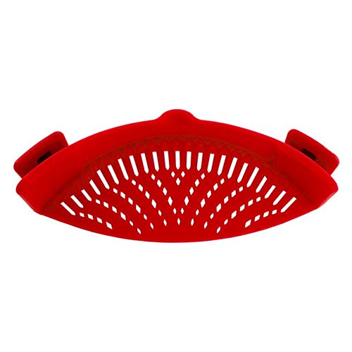 Coladores/Colador Colador de colador de colador de silicona Se adapta a todas las ollas y cuencos Colador de lavado de frutas y verduras Utensilios de cocina Accesorios Escurridor (Color : Red)