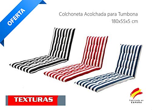 Colchón Tumbona Acolchada Classic 180x55X5 Texturas (Burdeos)