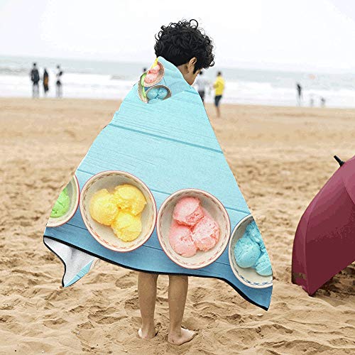 Colorido Helado Verano Suave y cálido Los niños se disfrazan con capucha Manta portátil Toallas de baño Envoltura para niños pequeños Niño Niña Niño Tamaño Viaje en casa Picnic Dormir Regalo