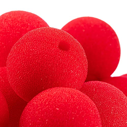 com-four® 36 narices de payaso de espuma - narices falsas en rojo para disfraces, Ø 5cm, para carnaval, fiesta de disfraces u otras fiestas temáticas (36 piezas)