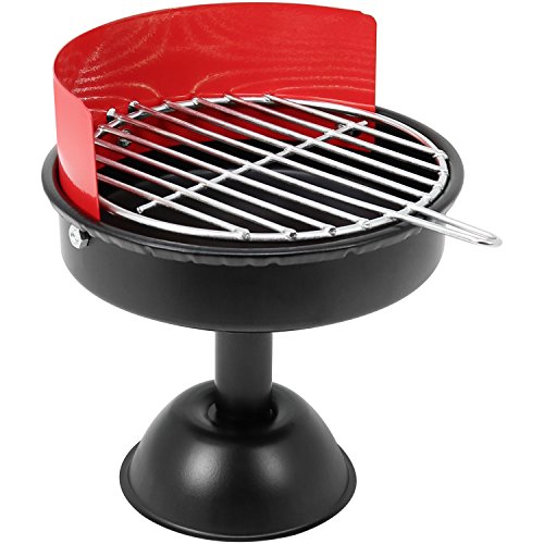 com-four® Cenicero de Metal Divertido para Uso en Exteriores en diseño de Mini Parrilla (1 Pieza)