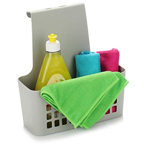 com-four® Cesta Colgante 2X, Caja de Almacenamiento Robusta de plástico, Organizador para Cocina, baño y Armario, Estante Colgante Estable y Ligero para Puertas