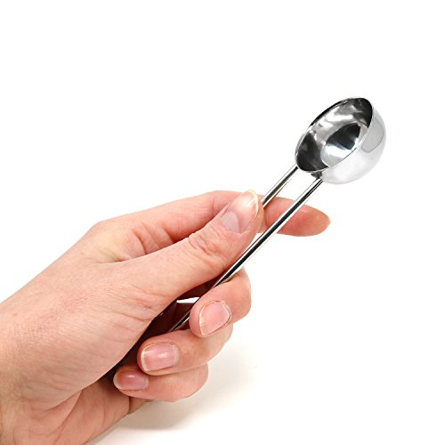 com-four® Cuchara dosificadora de café de 3 piezas con mango de alambre de acero inoxidable, cuchara dosificadora