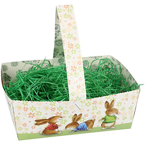 com-four® Juego de Pascua de 9 Piezas Hecho de canastas de Pascua con Pasto de Pascua y Color de Huevo - Decoraciones de Pascua [la selección varía] (09 Piezas - Canasta + Color Huevo)