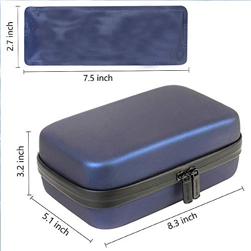 Comecase - Bolsa de viaje impermeable para insulina, bolsa de refrigeración médica, organizador diabético + 4 paquetes de hielo