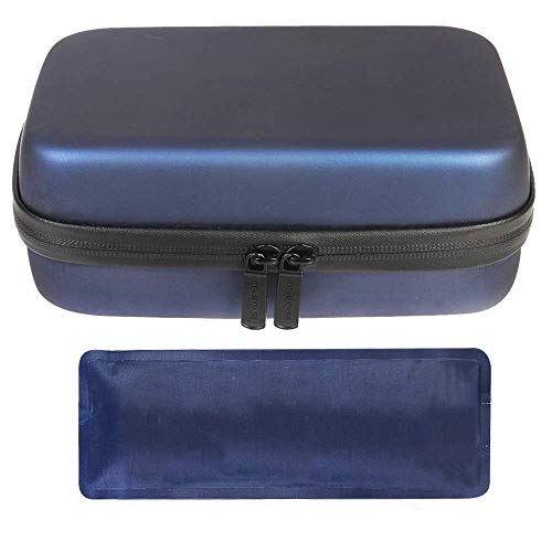 Comecase - Bolsa de viaje impermeable para insulina, bolsa de refrigeración médica, organizador diabético + 4 paquetes de hielo