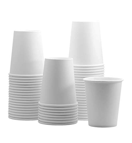 Comfy Package [Pack de 100-236,5 ml - 8 oz] - Vasos Desechables de Papel Blanco - para Bebidas Calientes