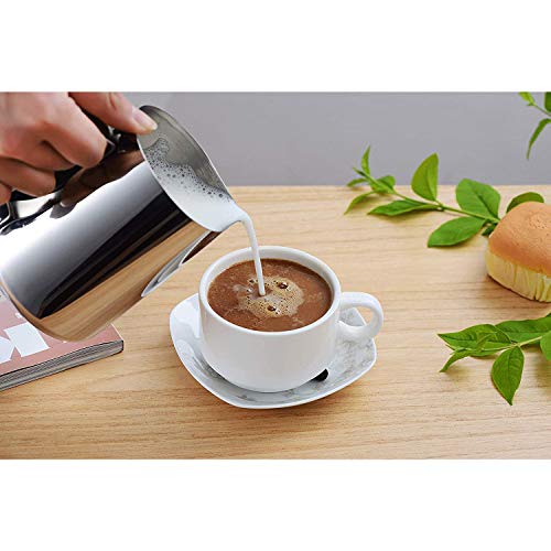 Comius Sharp Jarra de Leche 350ml / 600ml (12oz / 20oz), Jarra de Leche de Acero Inoxidable 304, Taza de Espuma de Leche para Hacer Capuchino de café (600ml)