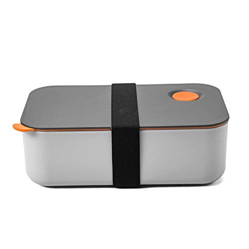 COMLIFE Fiambreras Bento 1000ml, Lunch Box con 2 Compartimentos, Caja de Bento de Alimentos Hermética Sin BPA, Adecuado para Microondas y Lavavajillas, Certificado CE, FDA, RoHS - Naranja