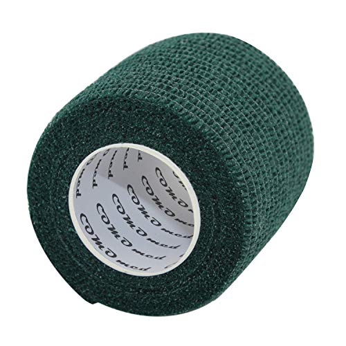 COMOmed Non-woven fabric self-adhesive Bandage venda cohesiva Mascota Vendaje Verde oscuro 5cmX4.5m 12 Volumen