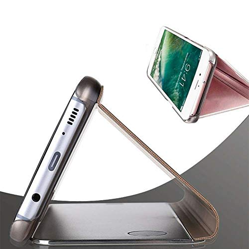 Compatible con Xiaomi Redmi 8A (6.22) espejo reflectante libro Mirror Stand protección cobertura total de doble cara 360° Full Body visualización llamada rosa