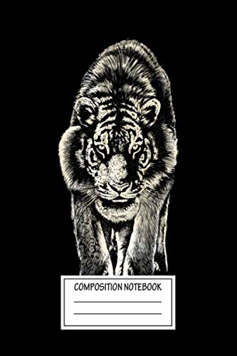 Composition Notebook: Animals Stare Lion And Tiger Wide Ruled Note Book, Diary, Planner, Journal for Writing