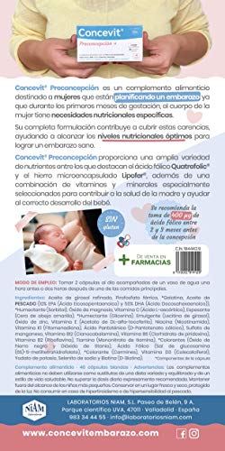 Concevit Preconcepción con Hierro, Folato activo y vitaminas y minerales. 40 Cápsulas blandas