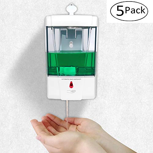 ConpConp - Dispensador de jabón automático (700 ml) sin contacto (con sensor de infrarrojos) y alimentado con pilas. Para cocina y baño