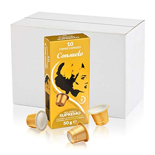 Consuelo - cápsulas de café compatibles con Nespresso* - Supremo, 100 cápsulas (10x10)