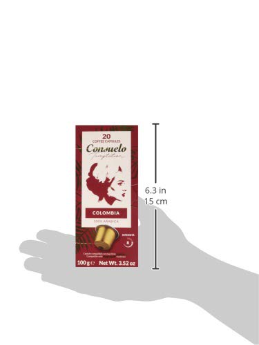 Consuelo - Cápsulas de café de Colombia compatibles con cafetera Nespresso*, 100 unidades (5 cajas de 20 cápsulas)