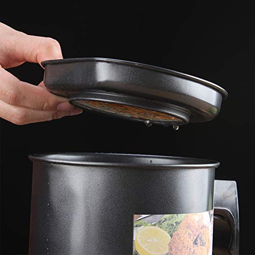 Contenedor de aceite para cocina, separador de latas de 1,3 l con colador, recipiente de grasa, colador de aceite con filtro para freidora profunda herramienta de cocina