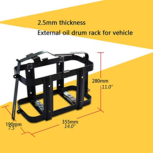 Contenedor de gasolina La gasolina de acero inoxidable barril de metal combustible Barril con Marco Negro Adecuado for gasolina, diesel, aceite de mesa o tanques de almacenamiento de agua Metal Bidón