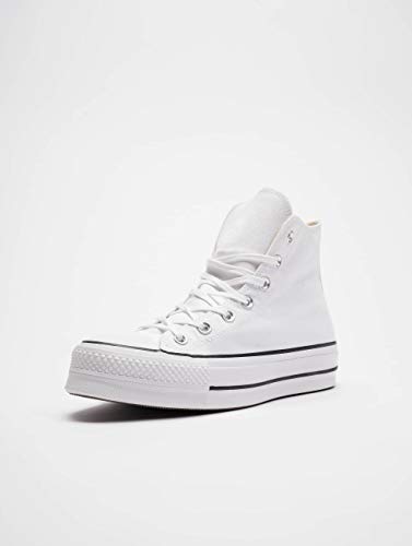 Converse Chuck Taylor CTAS Lift Hi, Zapatillas para Mujer, Blanco (White/Black/White 102), 40 EU