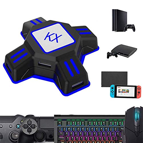 Convertidor de Teclado y Ratón Adaptador de Controlador de Gamepad KX Gaming Teclado y Mouse USB Adaptador Compatible con Switch/PS4/PS3/Xbox One