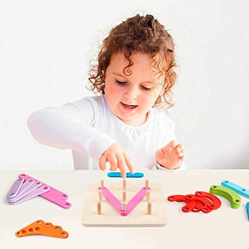 Coogam Números de Madera y Letras Kit de Construcción Forma de Juguete Educativo Montessori Reconocimiento de Color Número de Juego Tablero de Clasificación para Niños