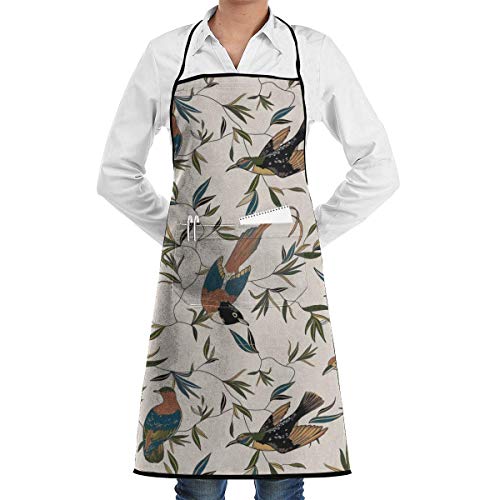 Cooking Apron Birds Party Printing Babero Profesional Delantal De Cocina Delantales De Chef Suave Día De La Madre Unisex Divertido