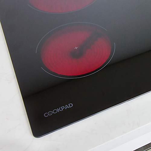 COOKPAD Vitrocerámica con 4 Zonas de cocción, Quemador eléctrico de Estufa de 60 cm, Cocina de Vidrio Negro [Clase energética A +]