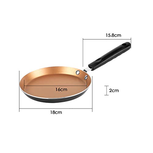 Cookware home Pan Crepe, Antiadherente Recubierto Crepe máquina de Crepes Pan for encimera de Gas y la Placa de inducción, de Aluminio (Size : 18 * 2cm)