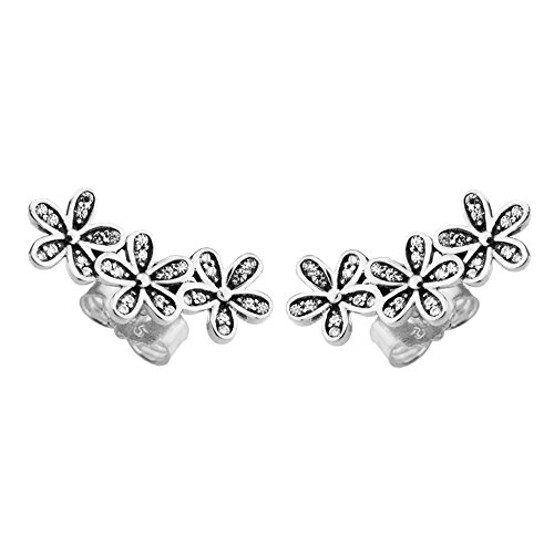 cooltaste primavera deslumbrantes daisiesclear CZ Flores Stud Pendientes Plata de Ley 925 DIY encaja para Pandora Original bisutería de moda las mujeres