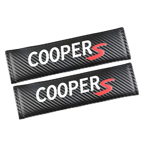 COOPER S 2 almohadillas de fibra de carbono para cinturón de seguridad para todos los modelos compatibles con todos los coches, bolsas de deporte, etc. R53 R51