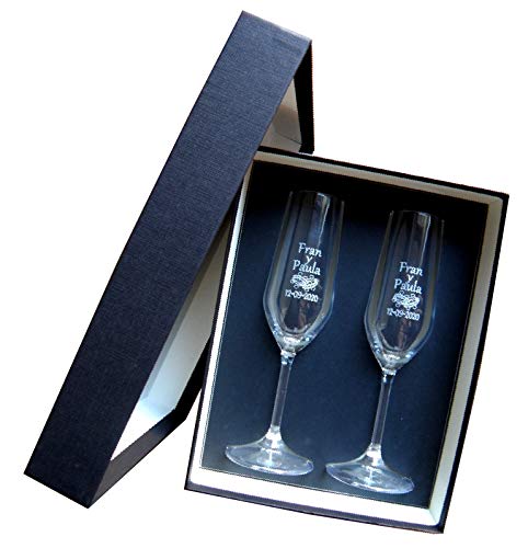 Copas de Cava ANILLOS BODA. Regalo de boda, aniversario y celebraciones. Copas de cava en estuche de presentación. Regalo bonito, elegante y práctico. O puede elegir entre los otros diseños.