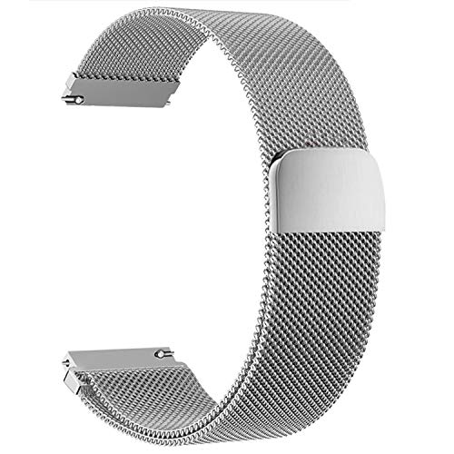 Correas para Relojes de Acero Inoxidable Milanese Mesh Correa de Reloj Magnética Reemplazo de la Banda de Reloj de Pulsera de Malla de Acero Inoxidable para Hombres y Mujeres (20mm, Plata)