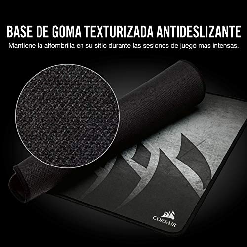 Corsair MM300 Alfombrilla de ratón para juego superficie paño antidezgaste, Tamaño Medio, Negro