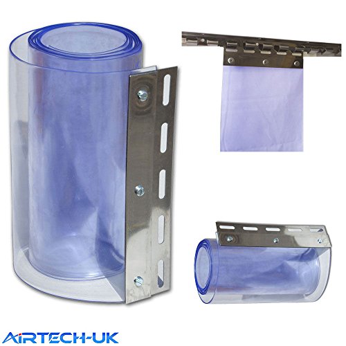 Cortina de tira Airtech para la puerta del congelador, 1 m x 2 m, pvc, Morado, 1 m x 2 m