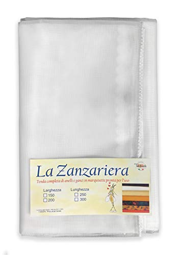 Cortina mosquitera de exterior con forma de marquesina en 4 tamaños diferentes, color blanco (200 x 250 cm)