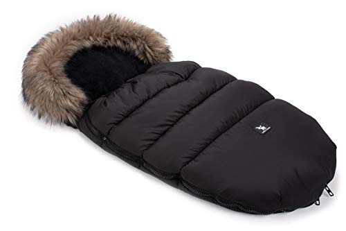 Cottonmoose Moose Saco de invierno dormir térmico para carrito silla de bebé universal abrigo polar (422 Moose Black-Black)