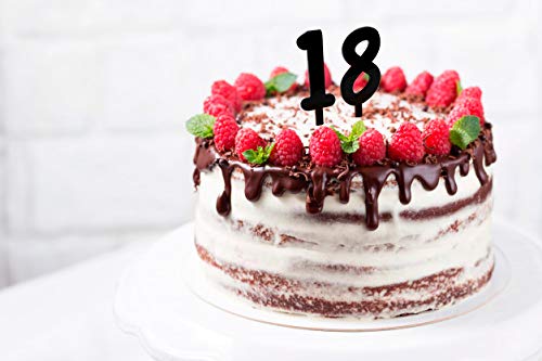 COVERBAGBCN Números de Cumpleaños/Aniversario para Tartas y decoración Topper de Metacrilato Negro con 2 Juegos o Set del 0 al 9 (20 Piezas). Topper núm