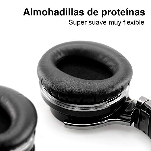 COWIN E7 Auriculares inalámbricos Bluetooth con bajos profundos, Almohadillas de Protección Cómodo, 30 Horas de Tiempo de Juego para Viajes (Negro)