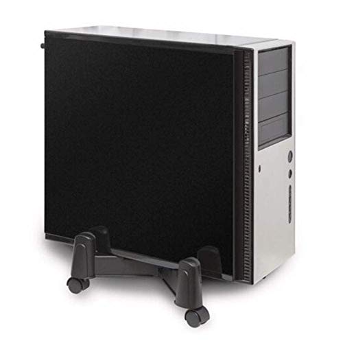 CPU Soporte, Antideslizante Oficina Hosts Bandeja ABS Ordenador Accesorio Escritorio Ruedecillas Talla Ajustable PC Casa Torre Ruedas Rollo Funda Soporte - Gris, Free Size