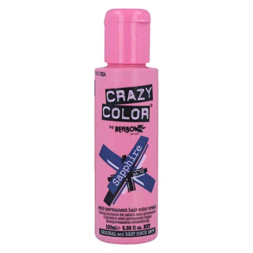 Crazy Color, Coloración Semipermanente 100 ml, Azul Zafiro (002288)