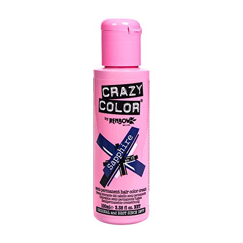 Crazy Color, Coloración Semipermanente 100 ml, Azul Zafiro (002288)