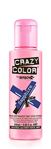 Crazy Color, Coloración Semipermanente 100 ml, Azul Zafiro (002288)