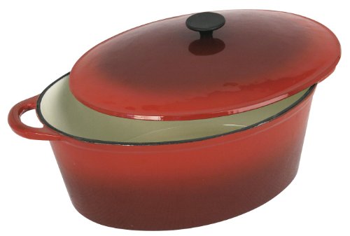 Crealys Cocotte Gama Grand Chef, Hierro Fundido, Rojo, 25 cm