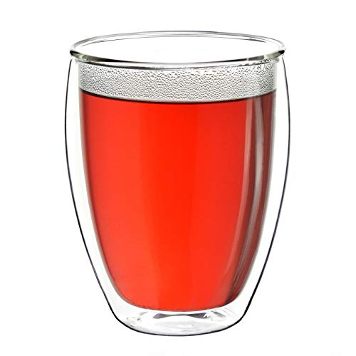 Creano Conjunto de 2 Grandes Vasos "Alto" Térmicos de Doble Pared, Vidrio de Borosilicato Resistente al Calor, Vidrio de Café/Vidrio de Té | 250ml