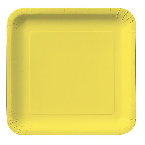 Creative Converting Touch of Color 18 Count Platos de cena de papel cuadrado, Mimosa