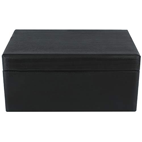 Creative Deco Negro Grande Caja de Madera para Juguetes | 30 x 20 x 14 cm (+/-1cm) | con Tapa y Asas Cofre para Decorar | Almacenaje Documentos, Objetos de Valor, Herramientas