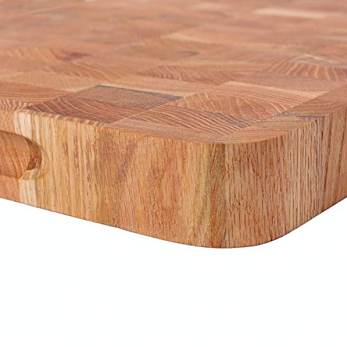 Creative Home Tabla de Cortar de Madera Grande | 40 x 30 x 4 cm | Madera de Roble Natural | Bloque de Carnicero Profesional | Reversible | Gran Accesorio para Cualquier Cocina